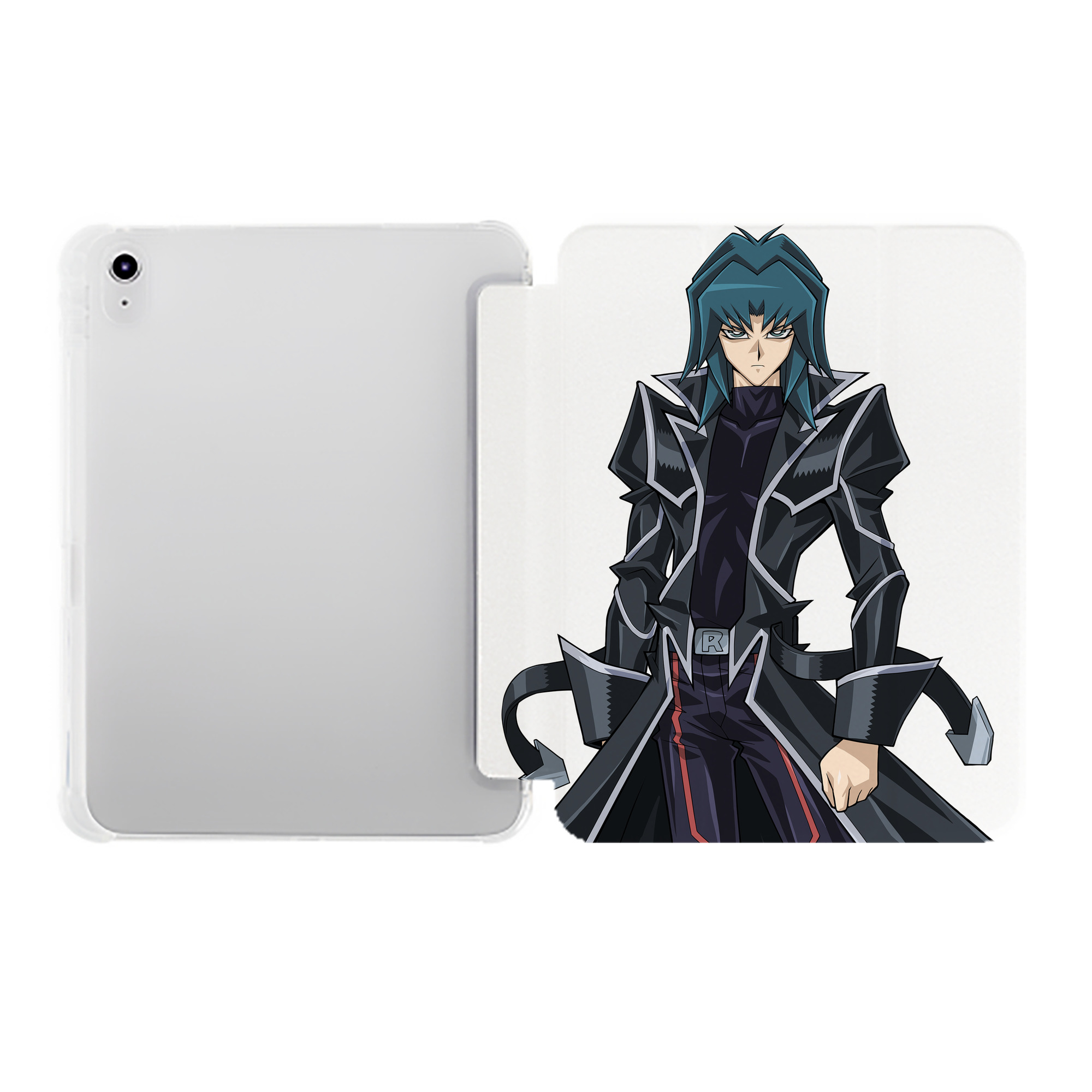 （画像用） 遊☆戯☆王 Yu-Gi-Oh! IPad ケース ペン収納付き 三つ折りスタンド PUレザー×シリコン 対応機種9.5/10.5/10.9インチ